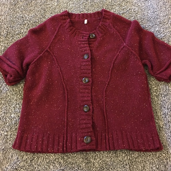 Burgundy sweater | button front - Picture 2 of 8
